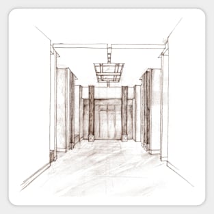 Modern Hallway. Pencil sketch Magnet